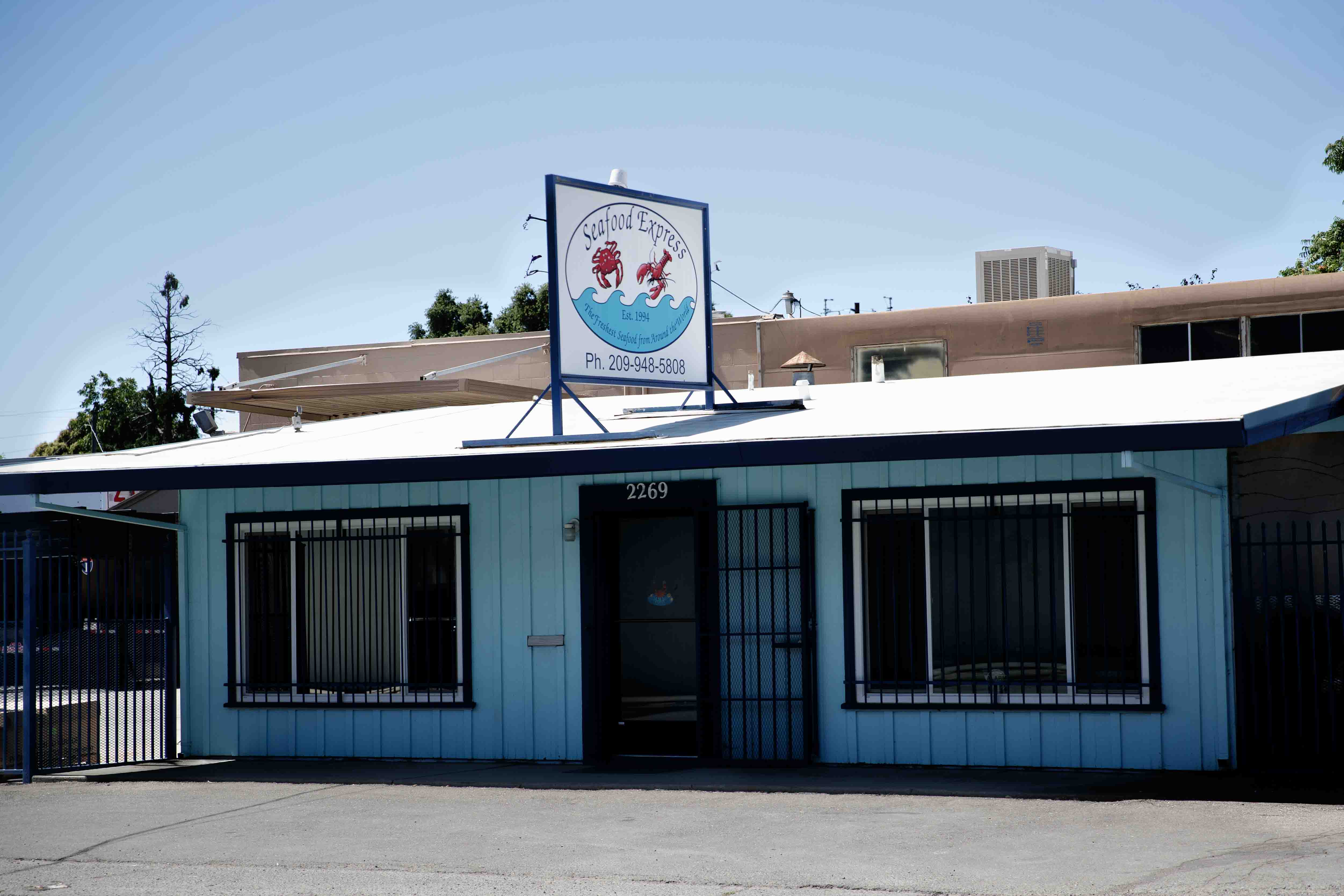 Seafood Express storefront in Stockton, CA